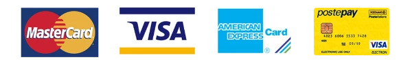 Pagamenti sicuri con carta di credito: Mastercard, Visa, American Express, PostePay